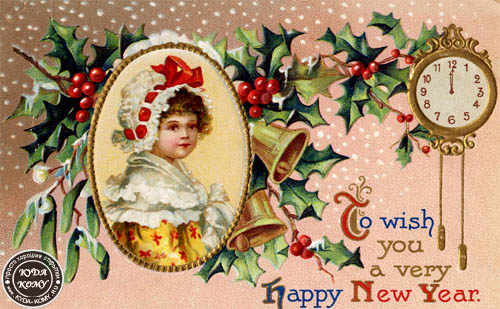Иностранная открытка С Новым годом